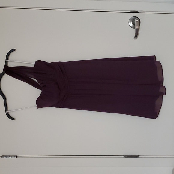 W Too Purple plum one shoulder dress lined sz. 0 Prom Bridesmaid Black Tie - Picture 1 of 9